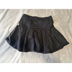 Limonata Black Pleated Mini Skirt Side Zip A-Line Preppy Schoolgirl Style Large